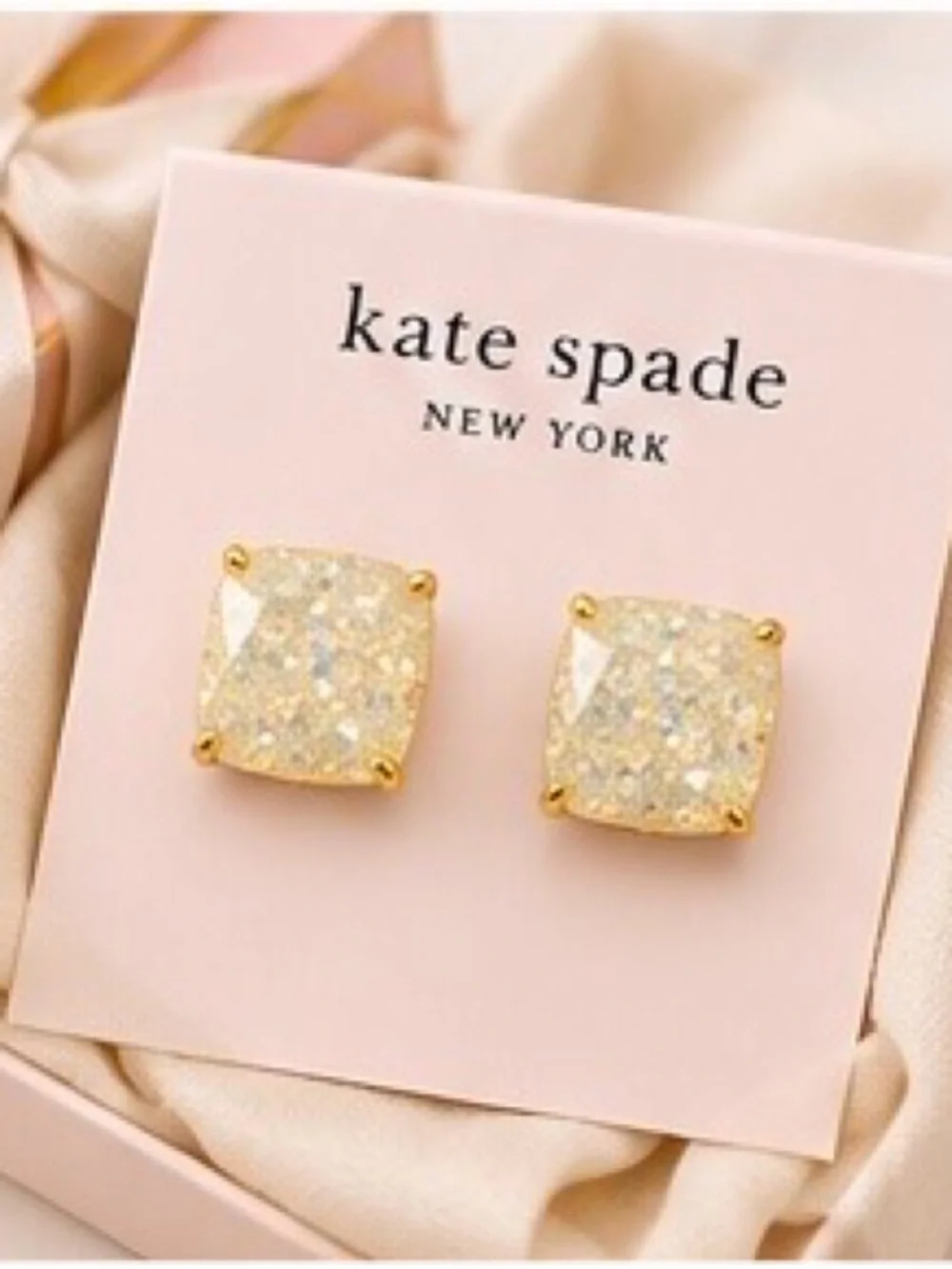 Kate Spade New York Opal Glitter Square Stud Earrings
